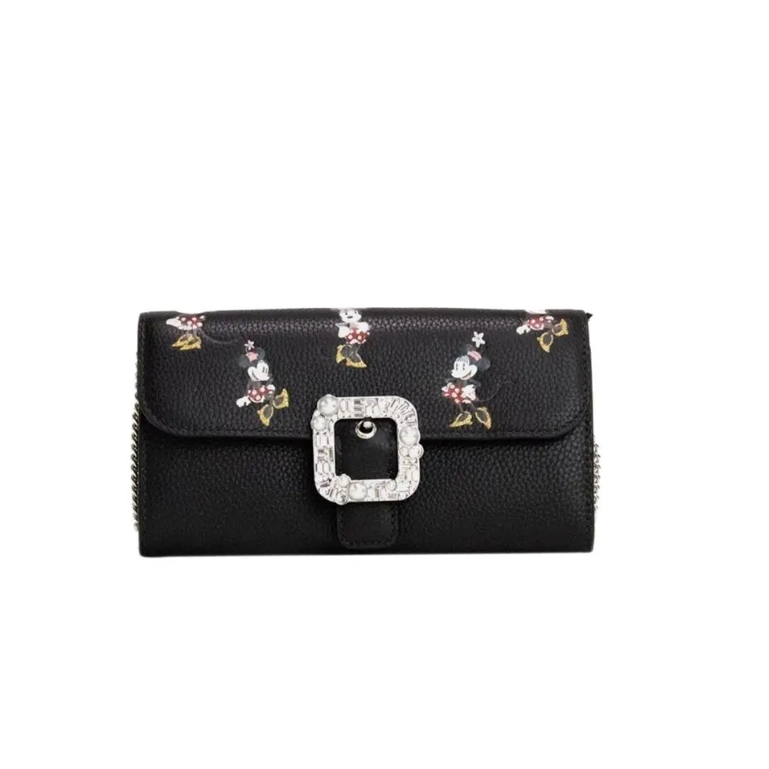 Kate Spade X Disney Black Leather Minnie Mouse Wallet Crossbody Bag