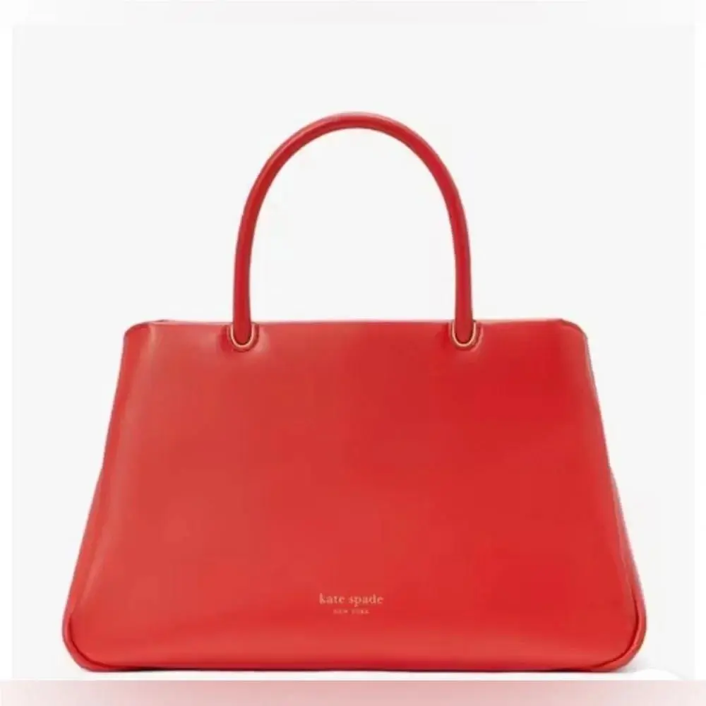 Kate Spade Grace Smooth Leather Flame Scarlet Satchel