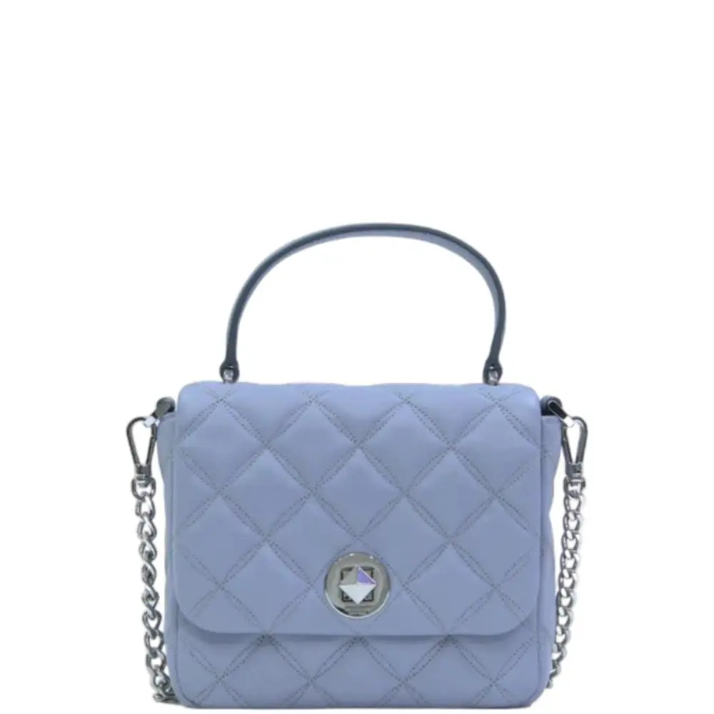 Kate Spade Natalia Quilted Square Leather Crossbody Bag - Brushed Steel
