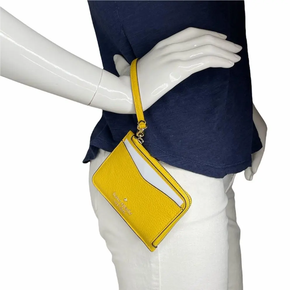 Kate Spade Leila Small Card Holder Wristlet Color Sunflower Field