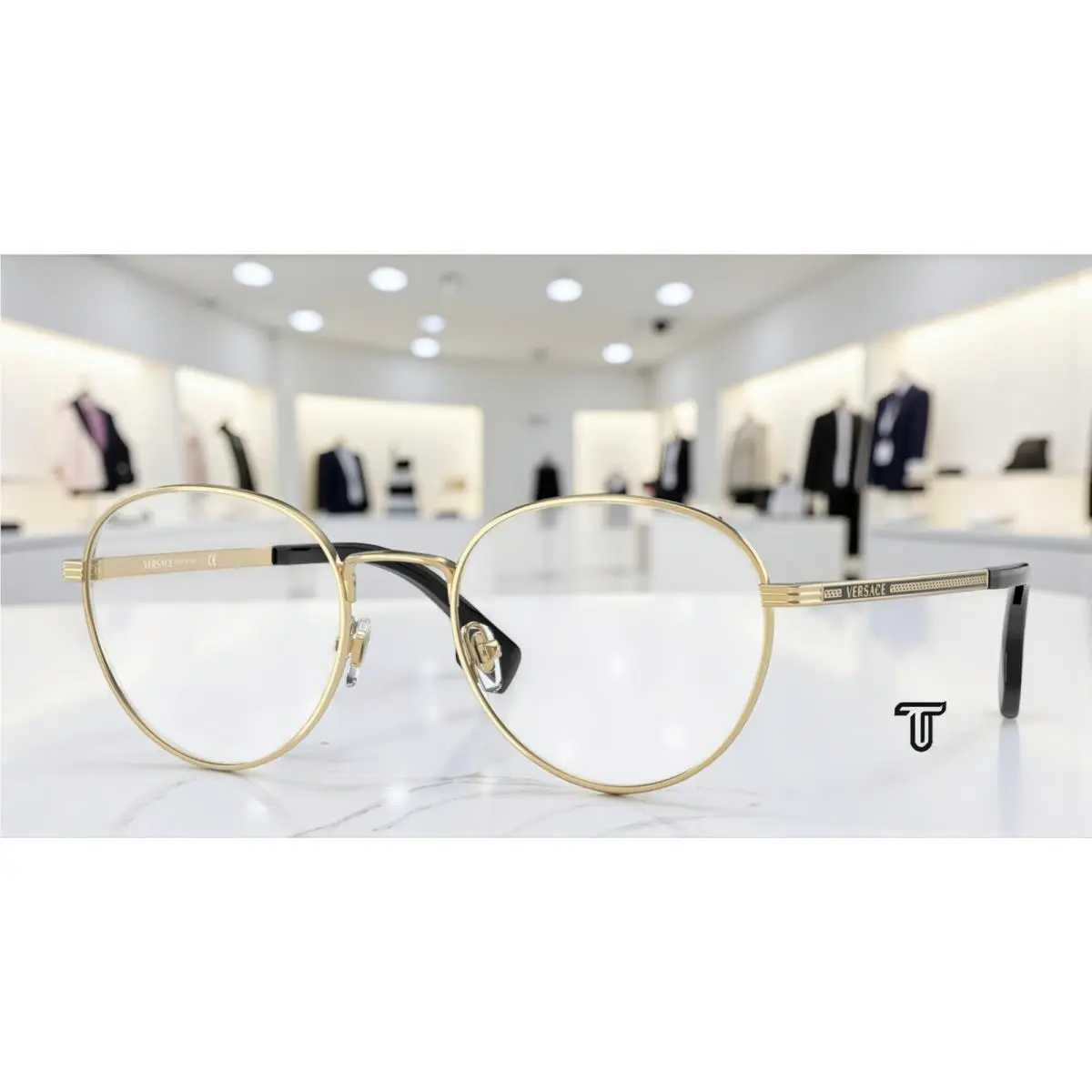 Versace VE1279 1002 Gold Demo Lens 53 mm Men`s Eyeglasses