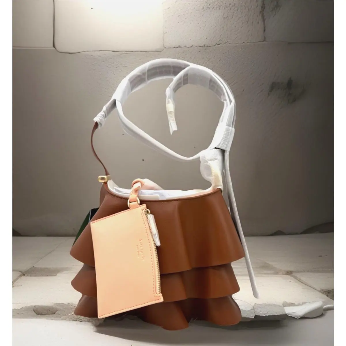 Kate Spade New York Spade Halo Pleated Wave Mini Leather Bucket Bag