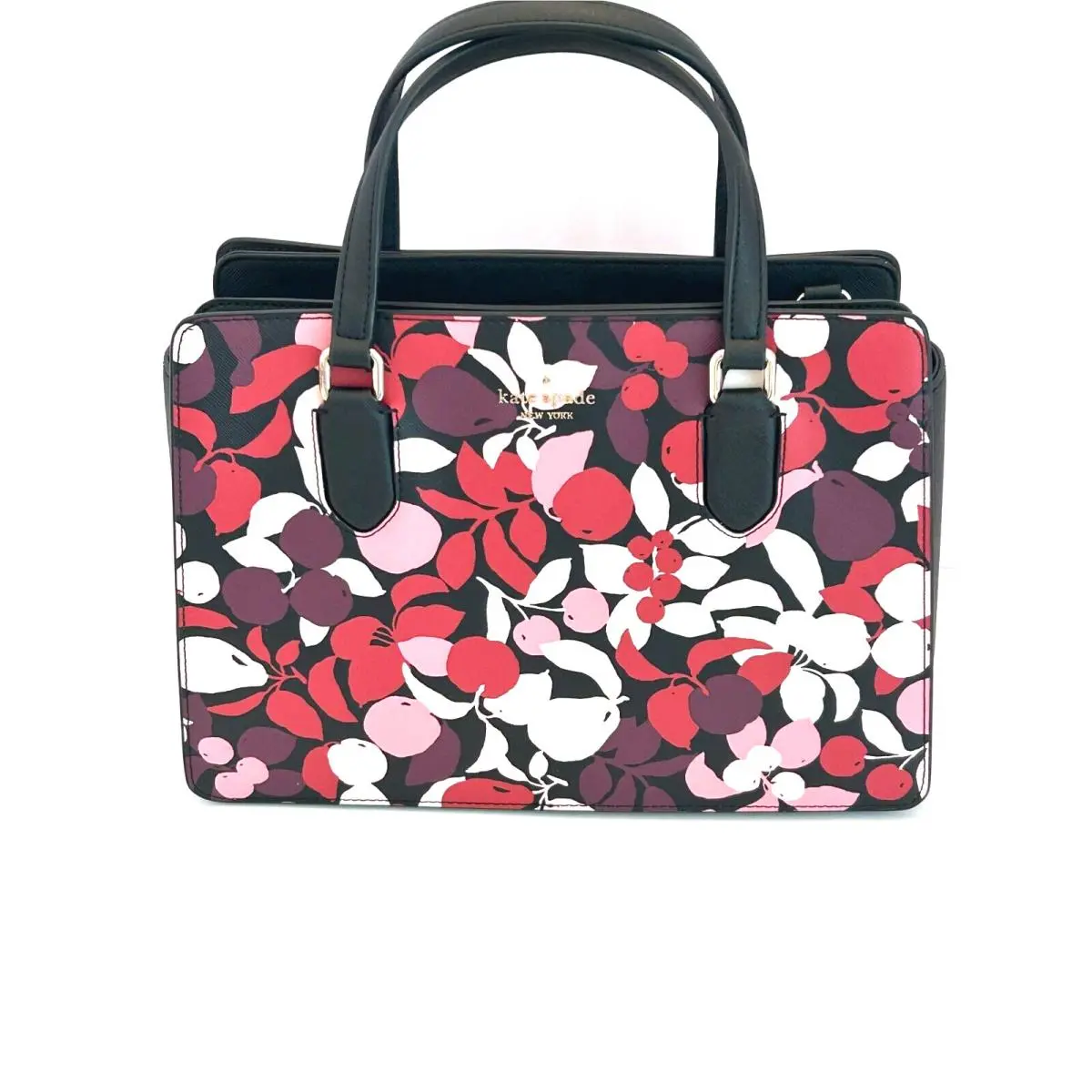 Kate Spade Laurel Way Reese Satchel Crossbody Bag Fruit Floral Multi K8454