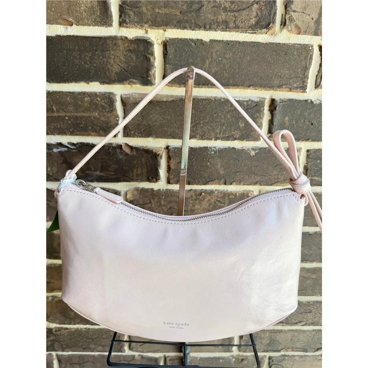 Loop Shoulder Bag Morning Beach Crinkle Patent Leather Pink by Kate Spade