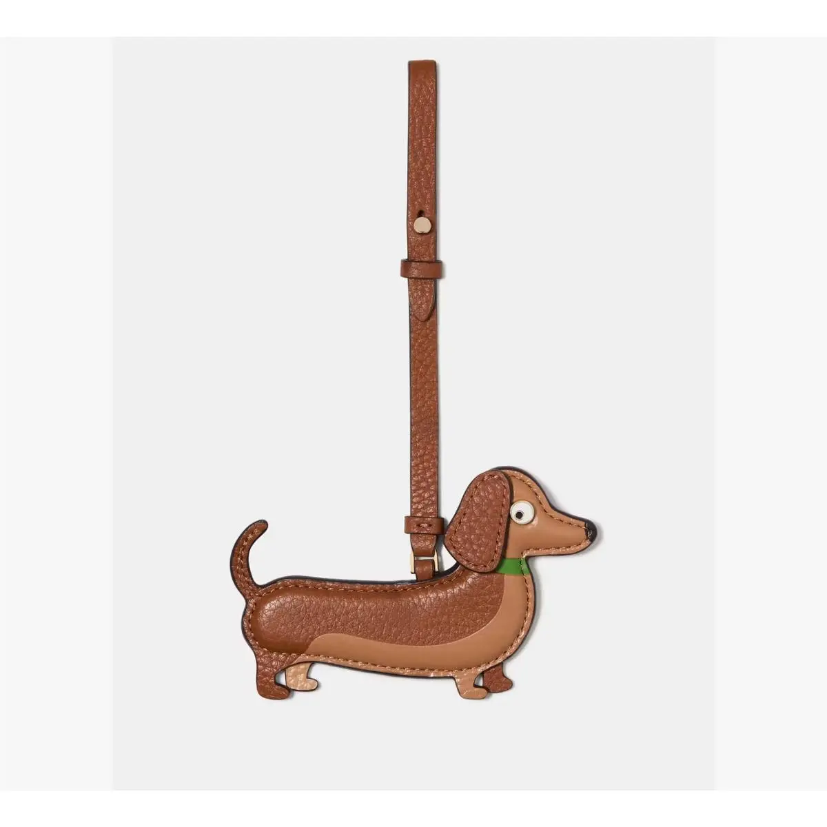 Kate Spade Dachshund Weiner Dog Doxie Bag Charm Brown Leather