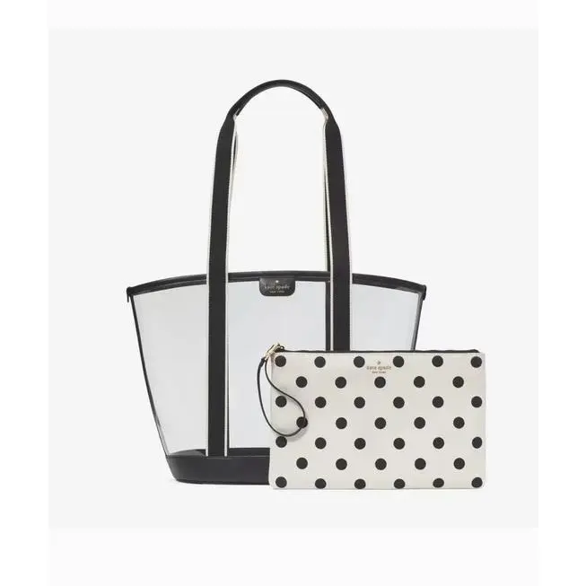 Kate Spade Clare See Through Tote Pouch Set - Beach Stadium Clear Concert