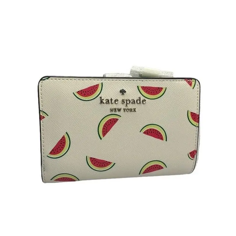Staci Watermelon Party Medium Compact Bifold Wallet by Kate Spade