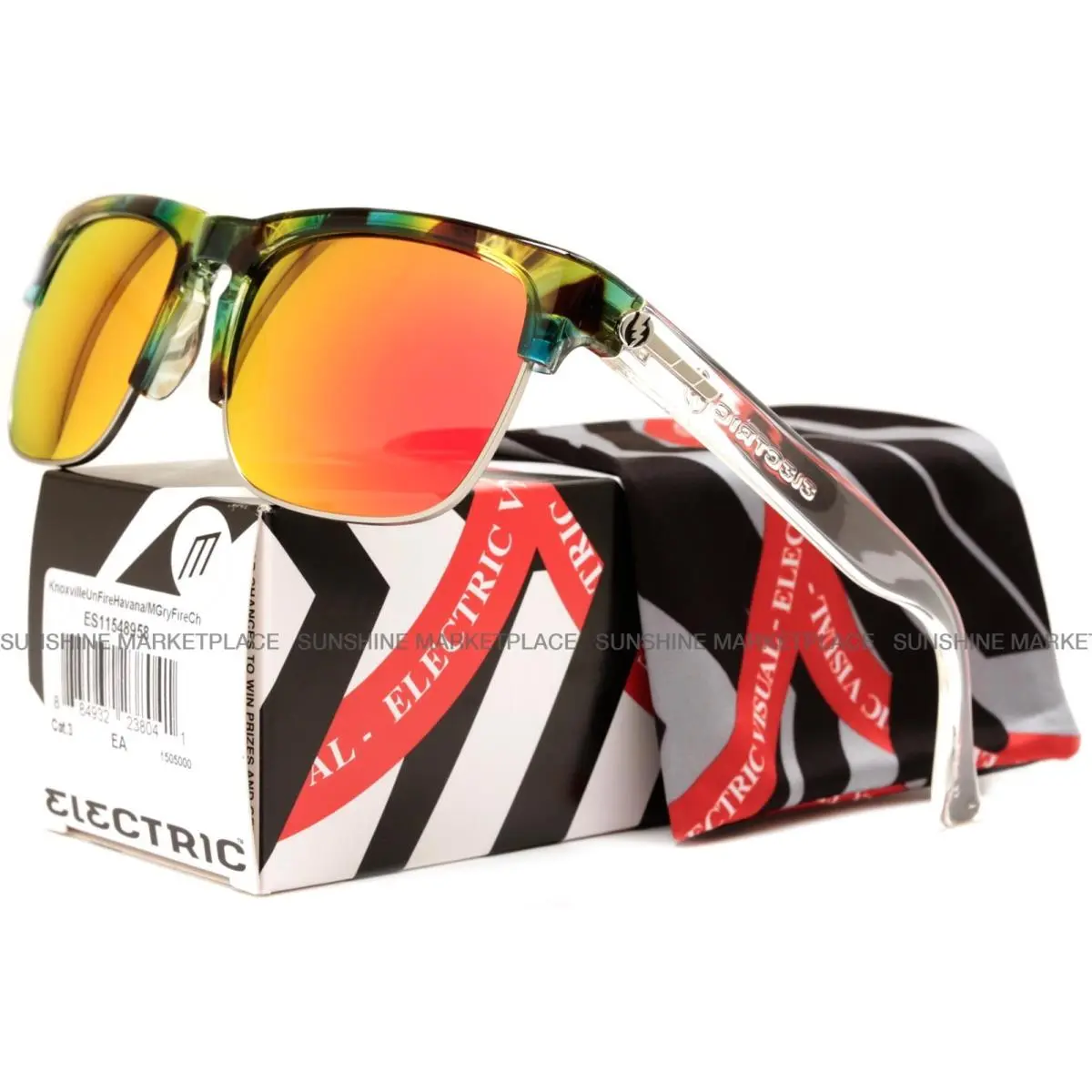 Knoxville Union Sunglasses-fire Havana-fire Chrome Lens by Electric
