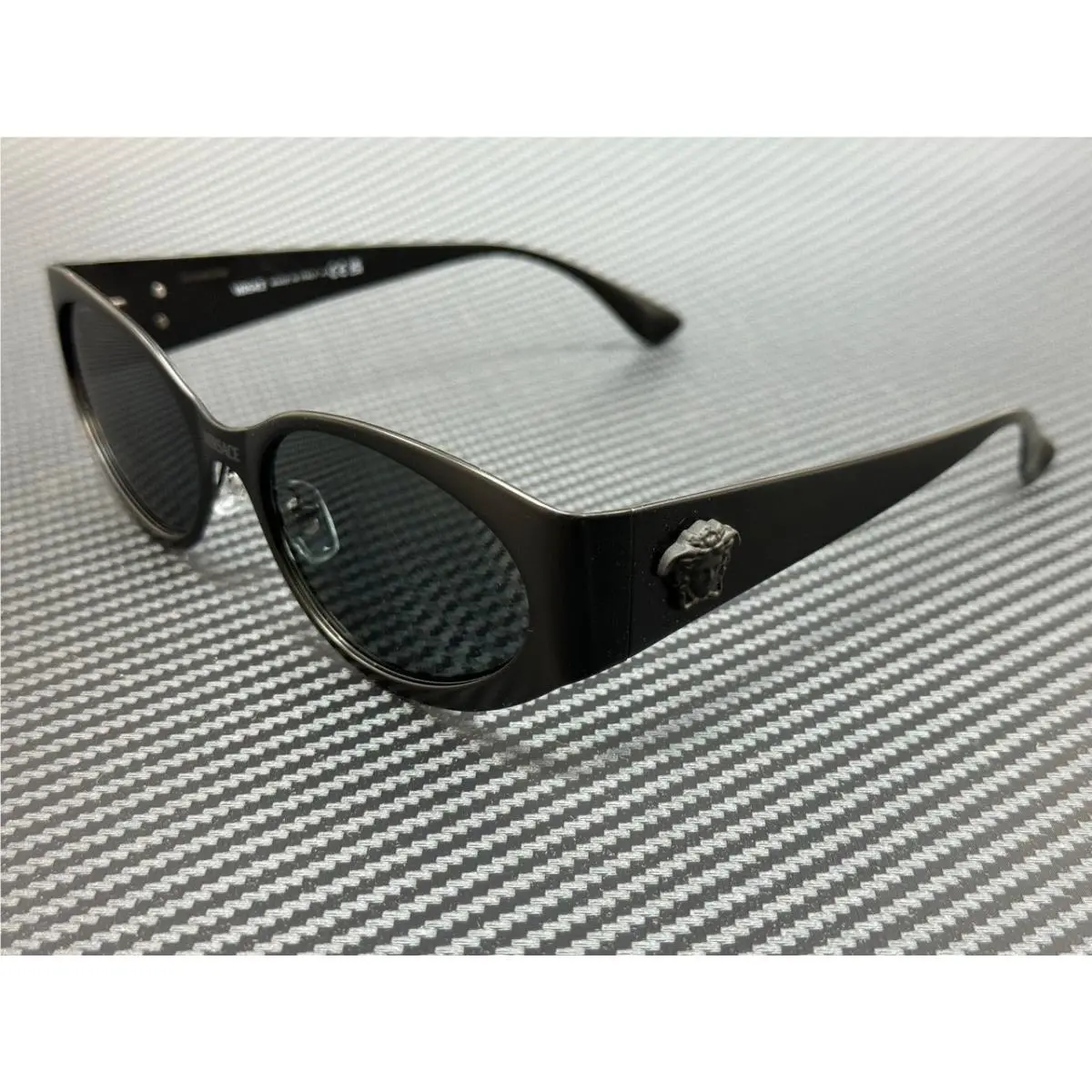 Versace VE2263 126187 Matte Black Grey Women`s 56 mm Metal Sunglasses