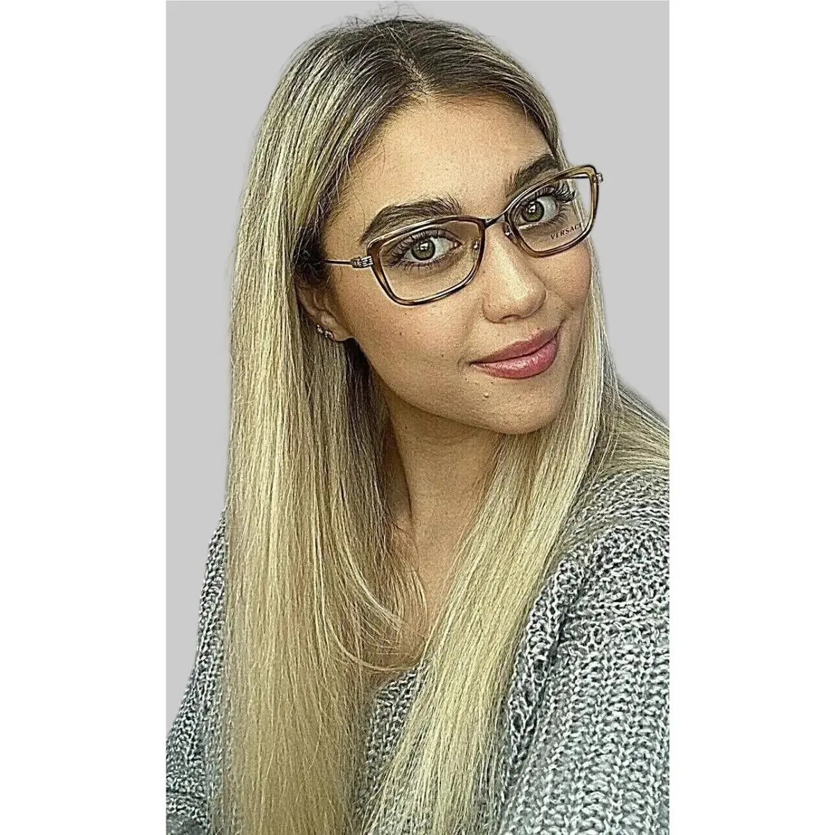 Versace Mod. 1243 Clear Yellow 52mm Women`s Eyeglasses Frame Italy 8