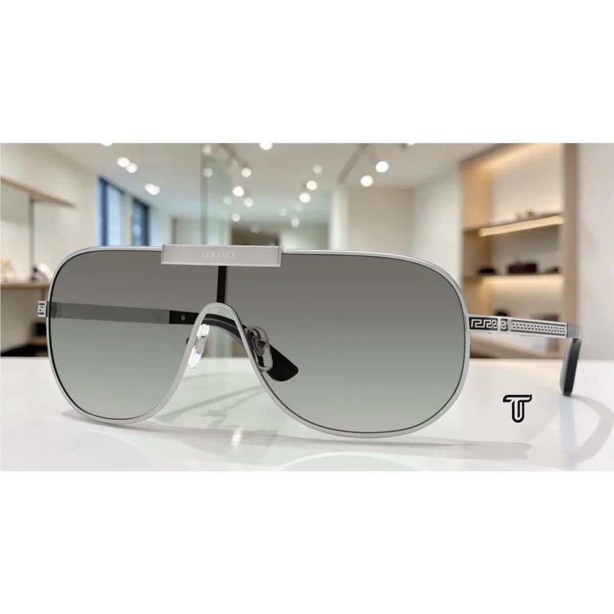 VE2293 100011 Silver Grey Gradient 40 mm Men`s Sunglasses by Versace