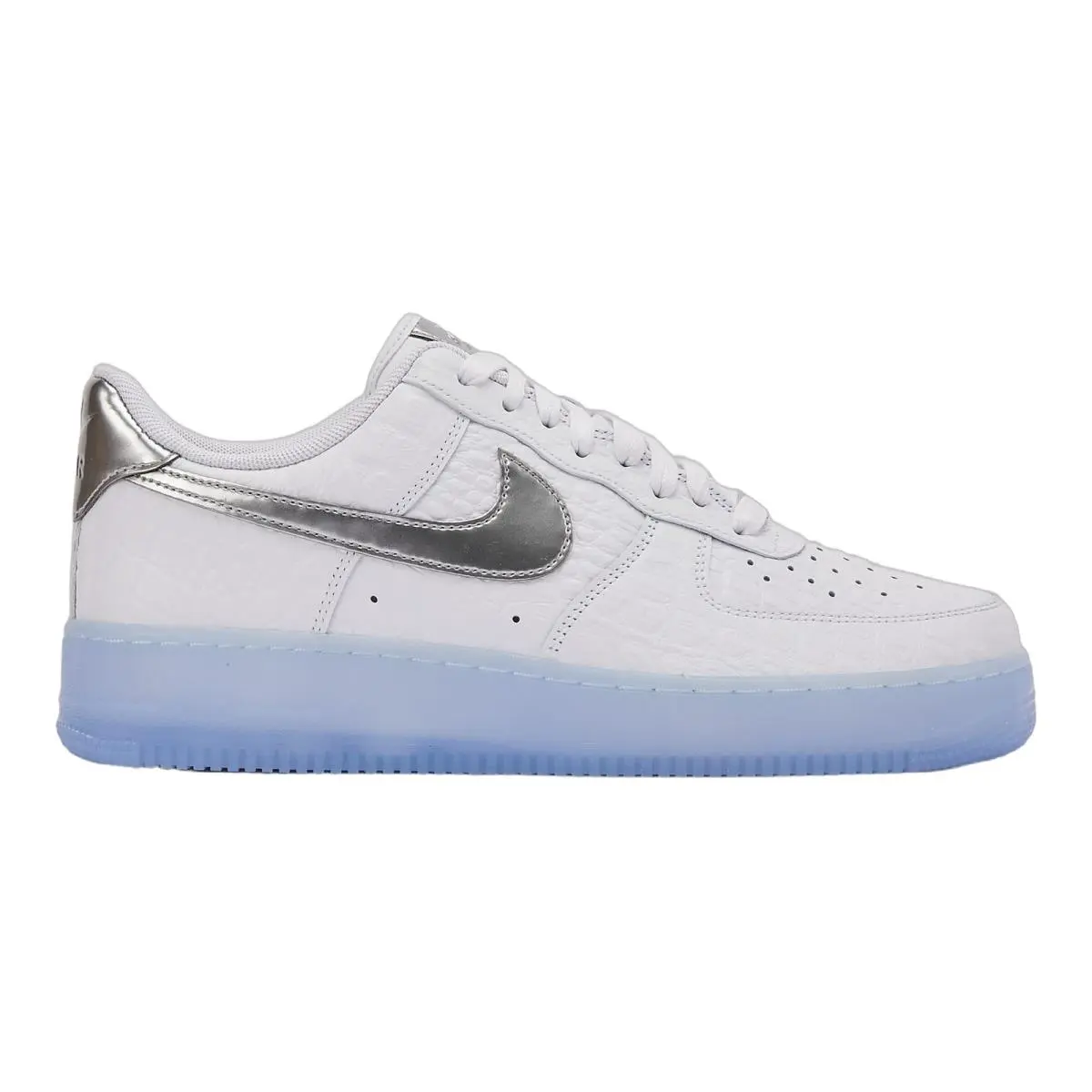 Nike Air Force 1 White Chrome Blue Sneakers Mens Size 8-14 IR1981-100