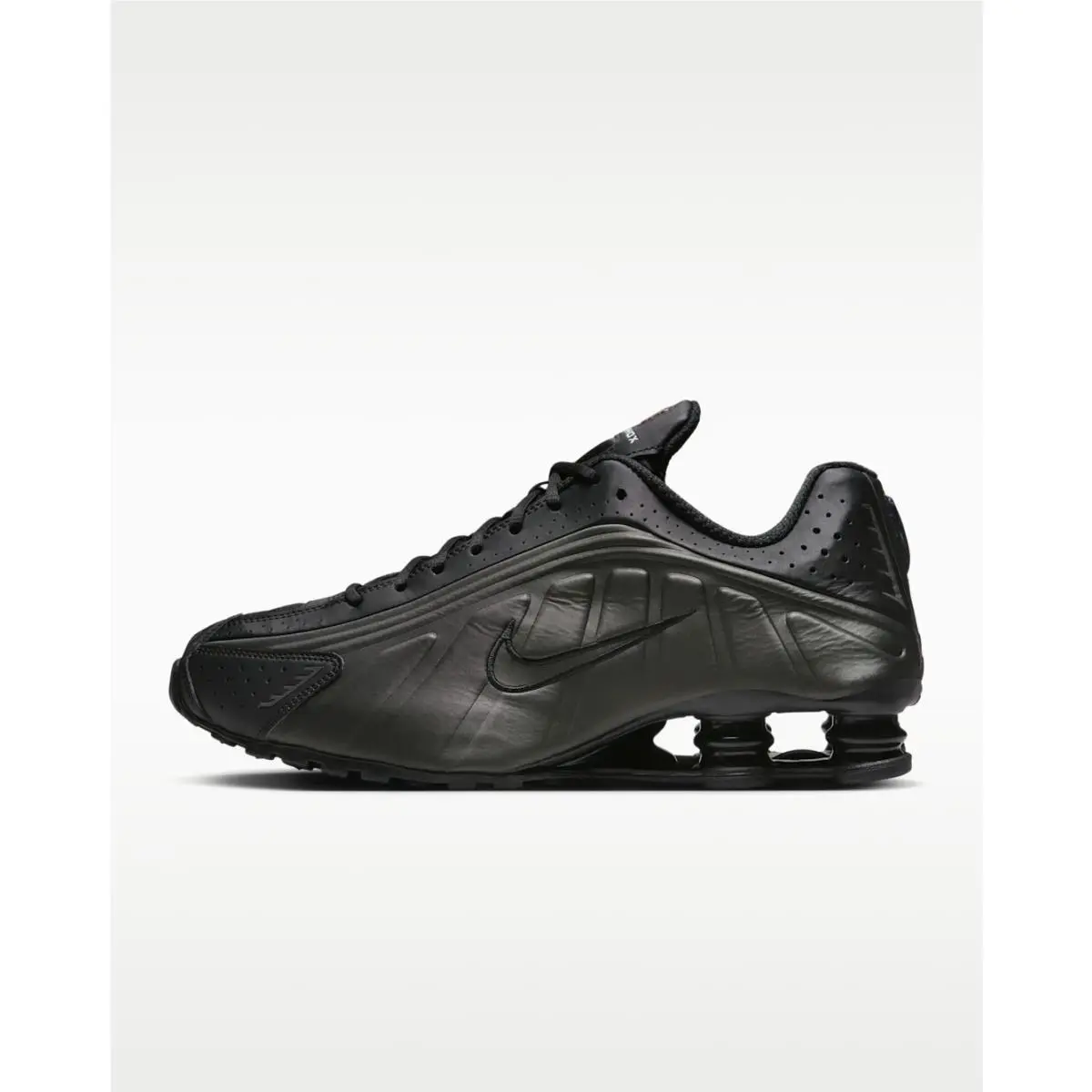 Nike Shox R4 HQ1988-001 Sneaker Men`s US 8.5 Black Low Top Running Shoes MEW1009