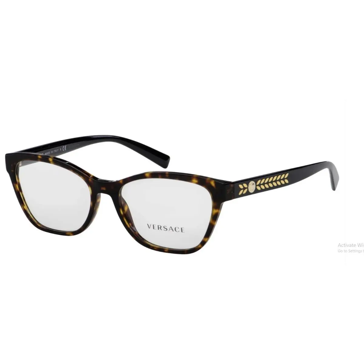 Versace Unisex Optical VE3265-108-54 Havana Gold Leaf Engraving