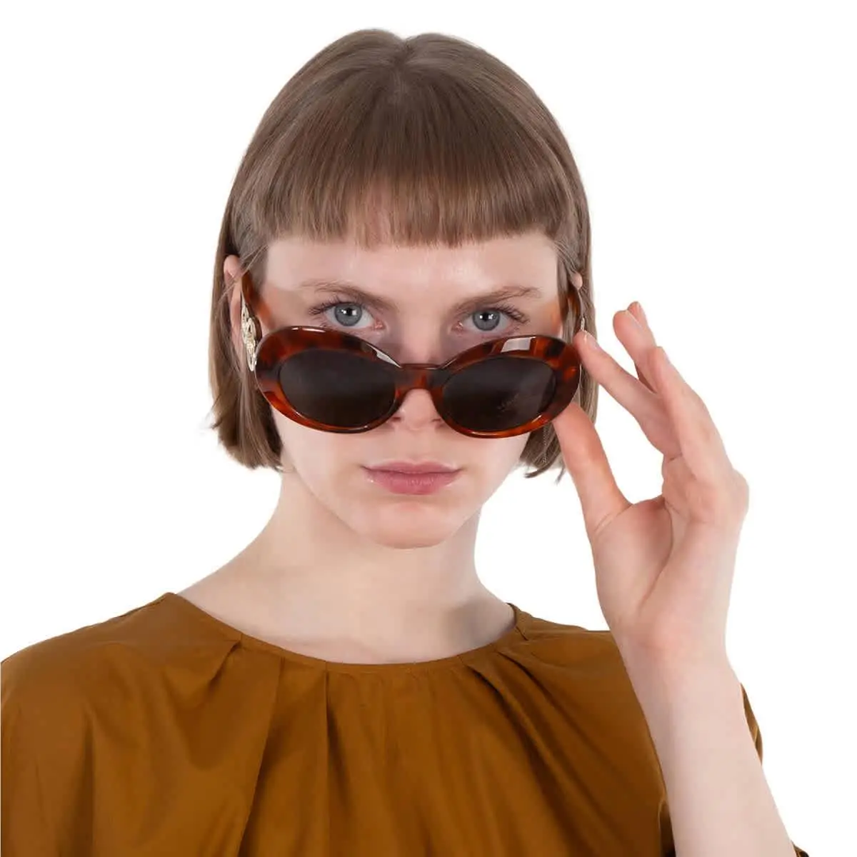 Versace Grey Oval Ladies Sunglasses VE4329 521487 53 VE4329 521487 53