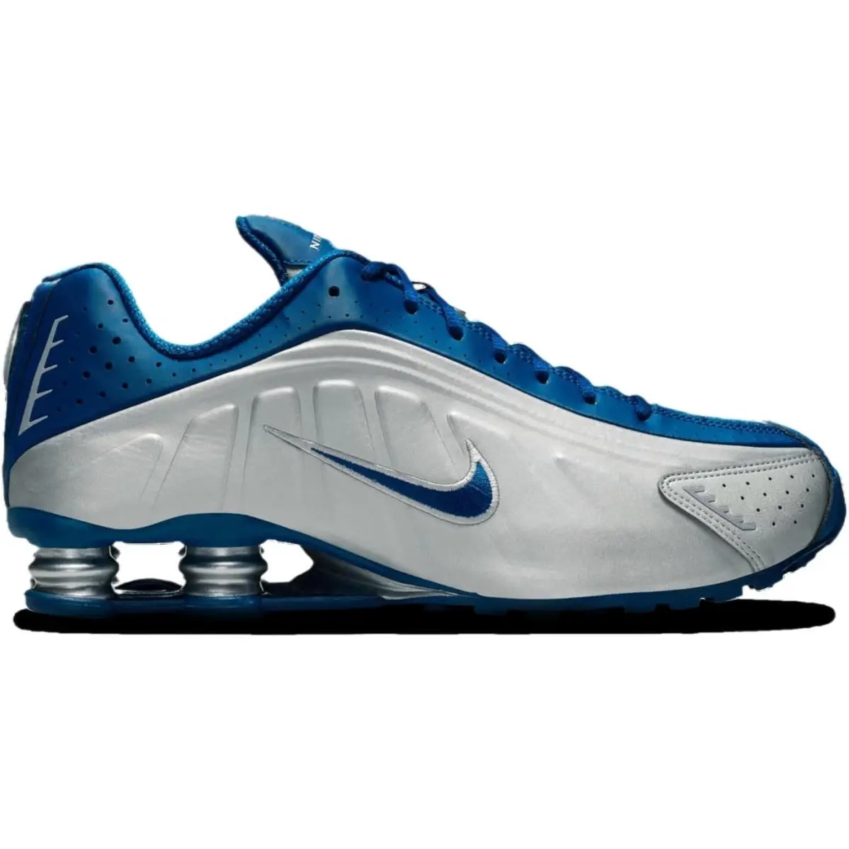 Nike Mens Shox R4 Running Shoes Box NO Lid IQ939 476 - COURT BLUE/METALLIC SILVER