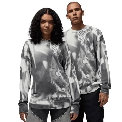 Air Jordan Aop Knitted Sweater HQ1635-133 White/grey Men’s Multi Sizes