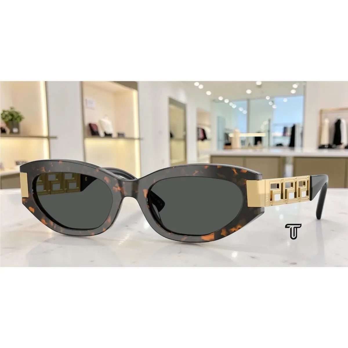 0VE4501 552887 Brown Tortoise/dark Grey 54mm Women Sunglasses by Versace