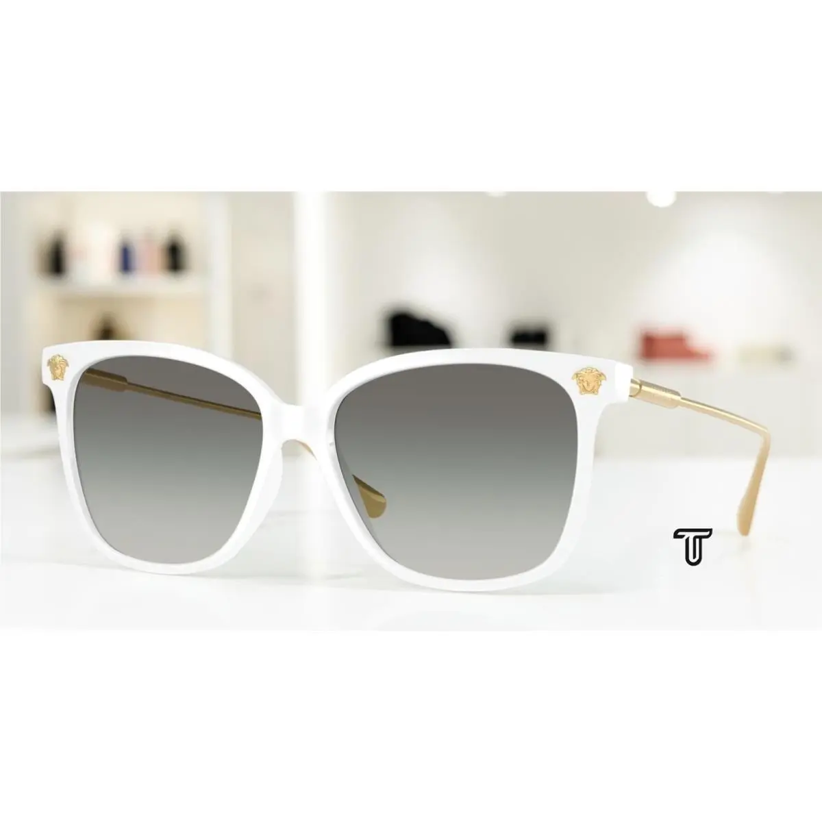 VE4507U 314 11 White Grey Gradient 57 mm Women`s Sunglasses by Versace