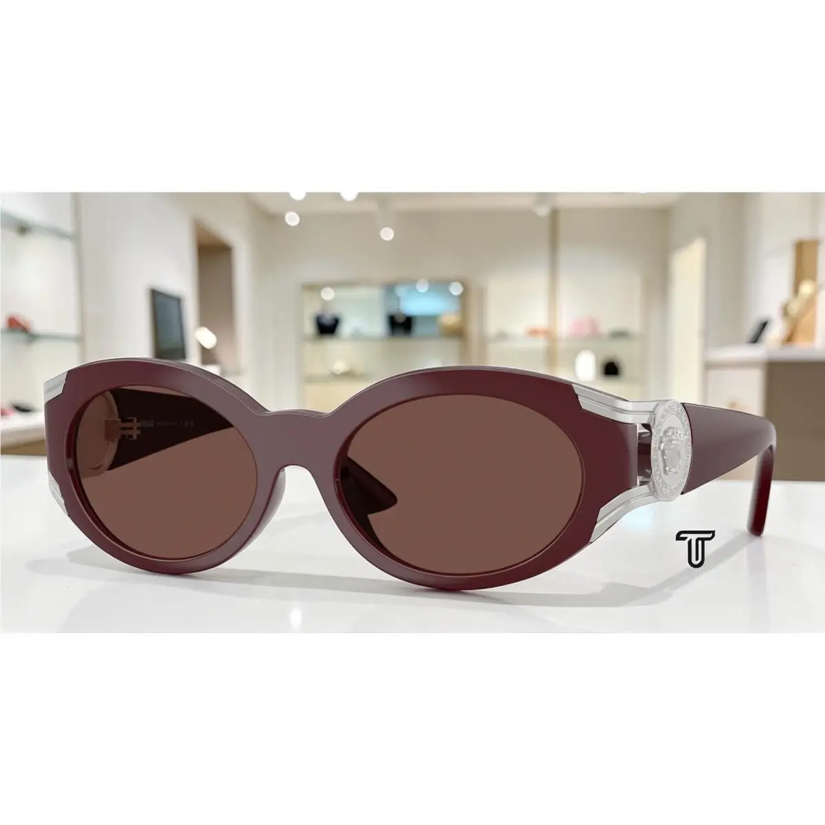 Versace VE4503U 55348D Dark Red Black Chocolate 55 mm Women`s Sunglasses
