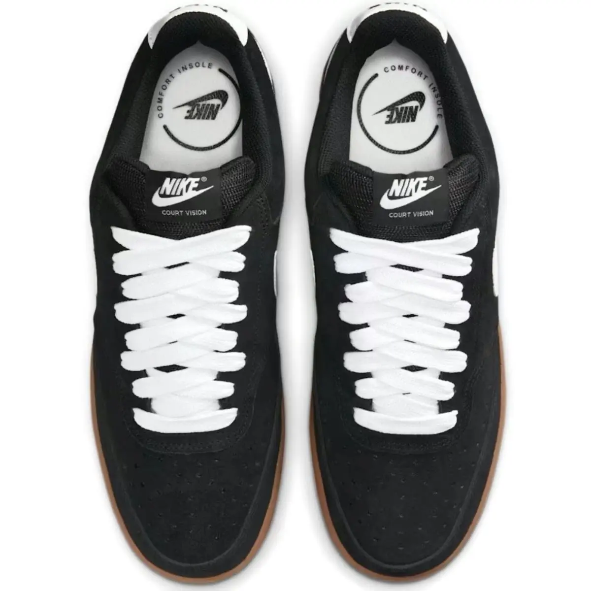 Nike shoes - Nike Court Vision Low FL - Black, Manufacturer: Black/Gum Medium Brown/White 1