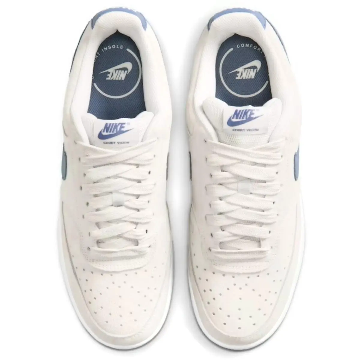 Nike shoes - Nike Court Vision Low - Court Vision Low - Ivory, Manufacturer: Vast Grey/White/Gum Medium Brown/Diffused Blue 16