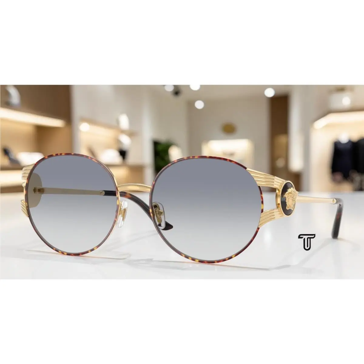 VE2303 152579 Gold  Havana Gradient Blue 54 mm Women`s Sunglasses by Versace