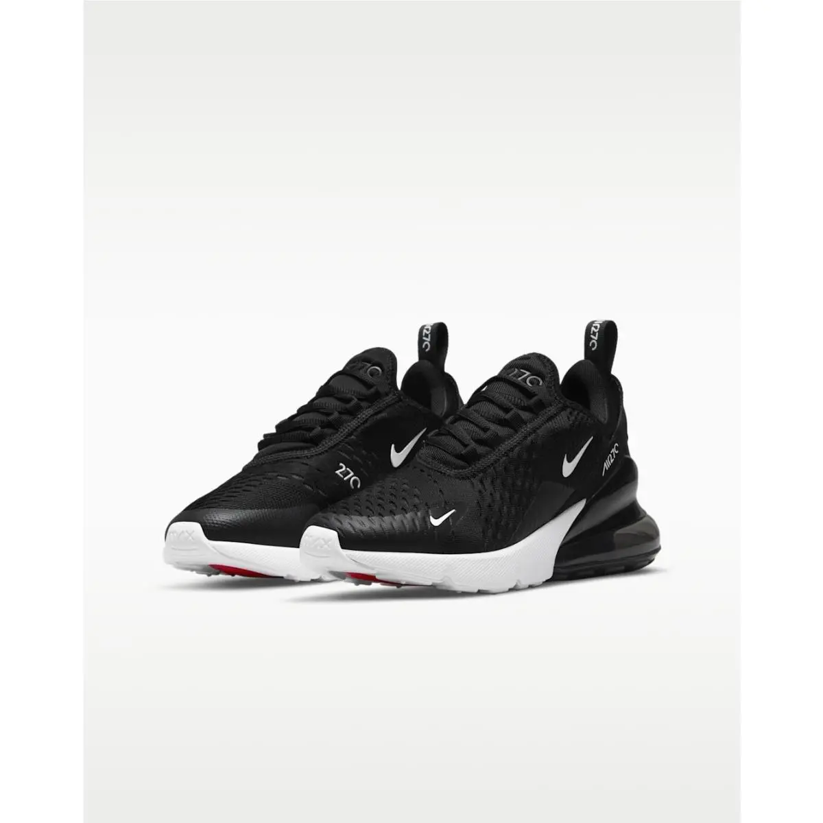 Nike Air Max 270 943345-001 Sneaker Big Kids Black White Lace Up Lifestyle Shoes