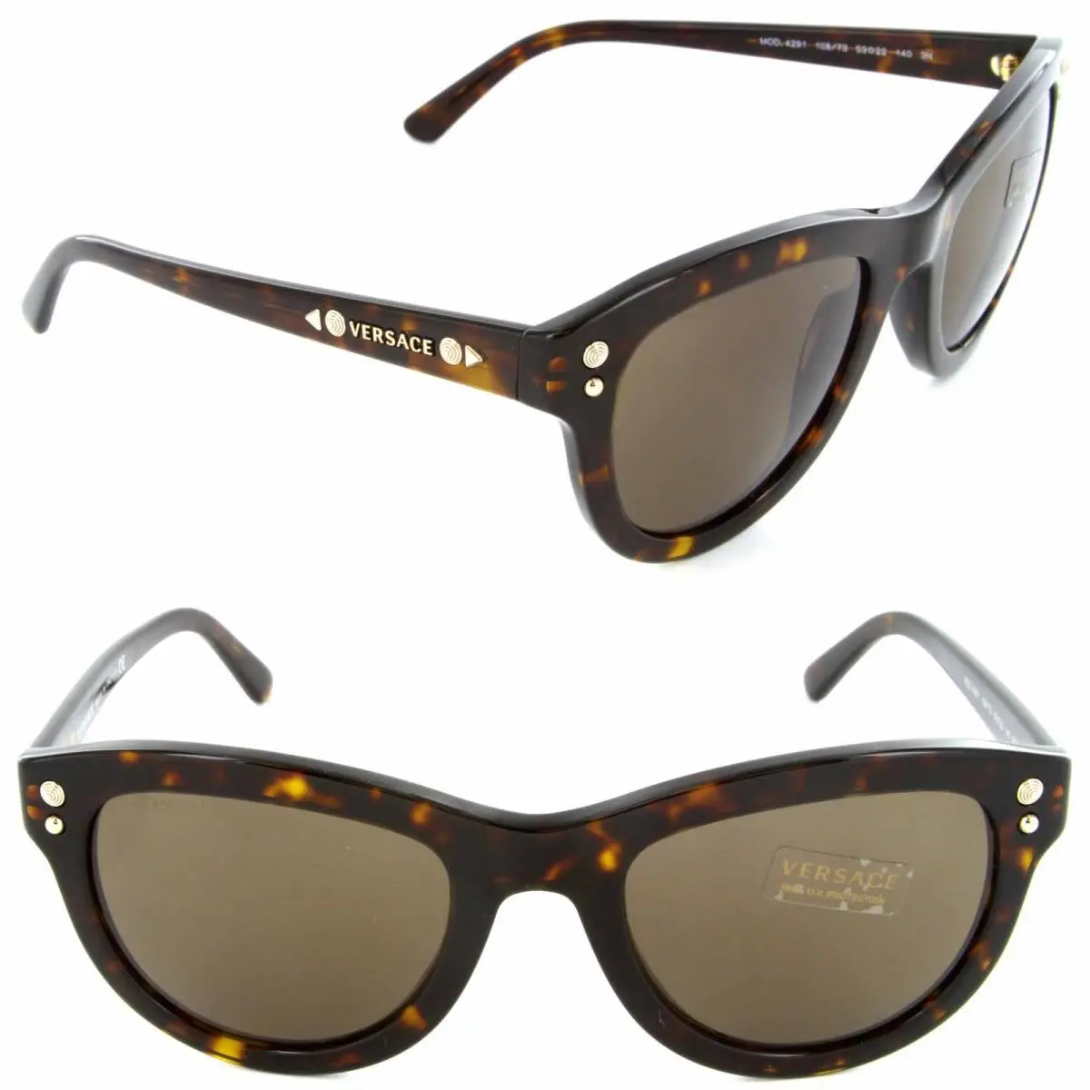 Versace Sunglasses VE 4291 108/73 53mm Havana / Brown Lens