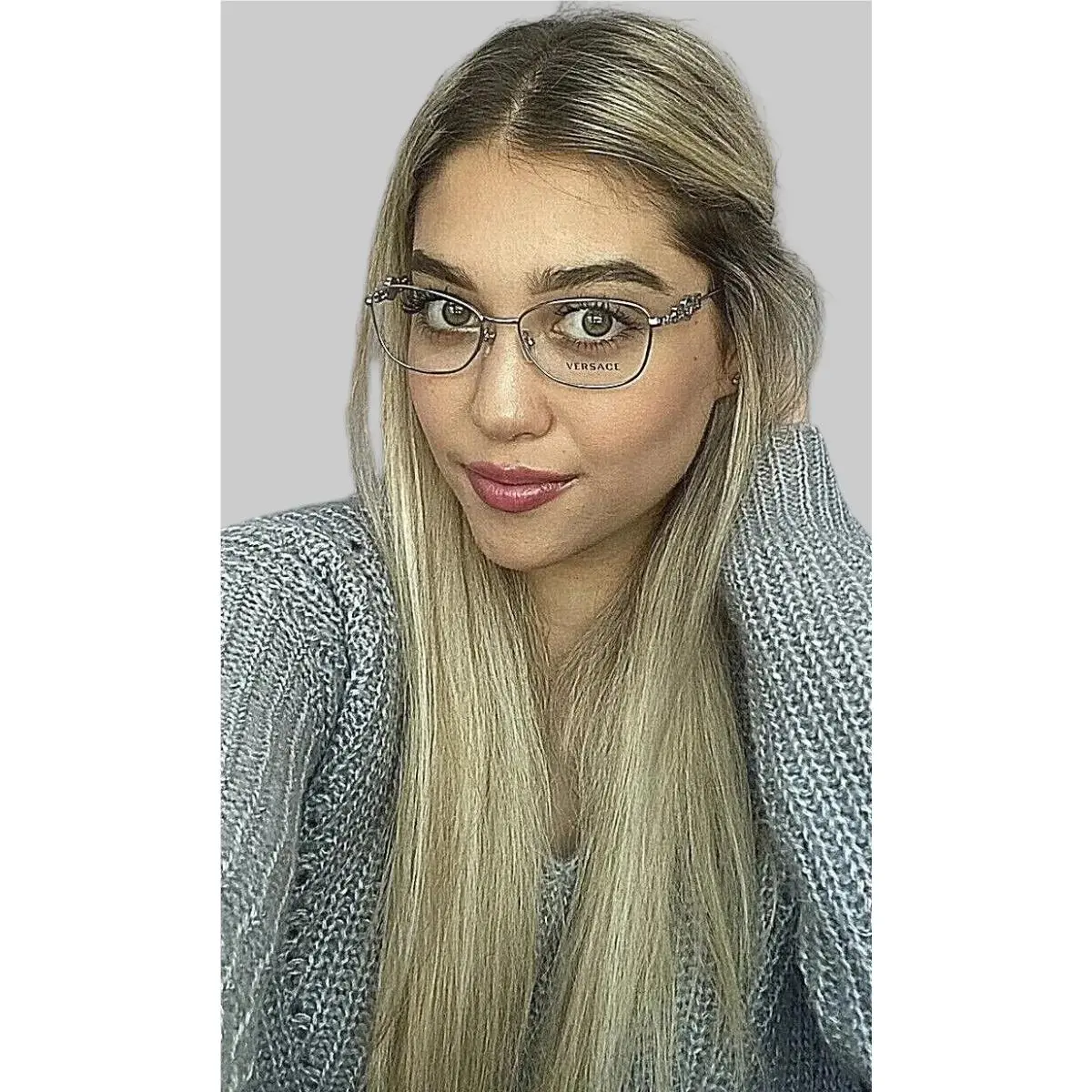 Versace Mod. 1231 1000 Silver 52mm Women`s Eyeglasses Frame Italy