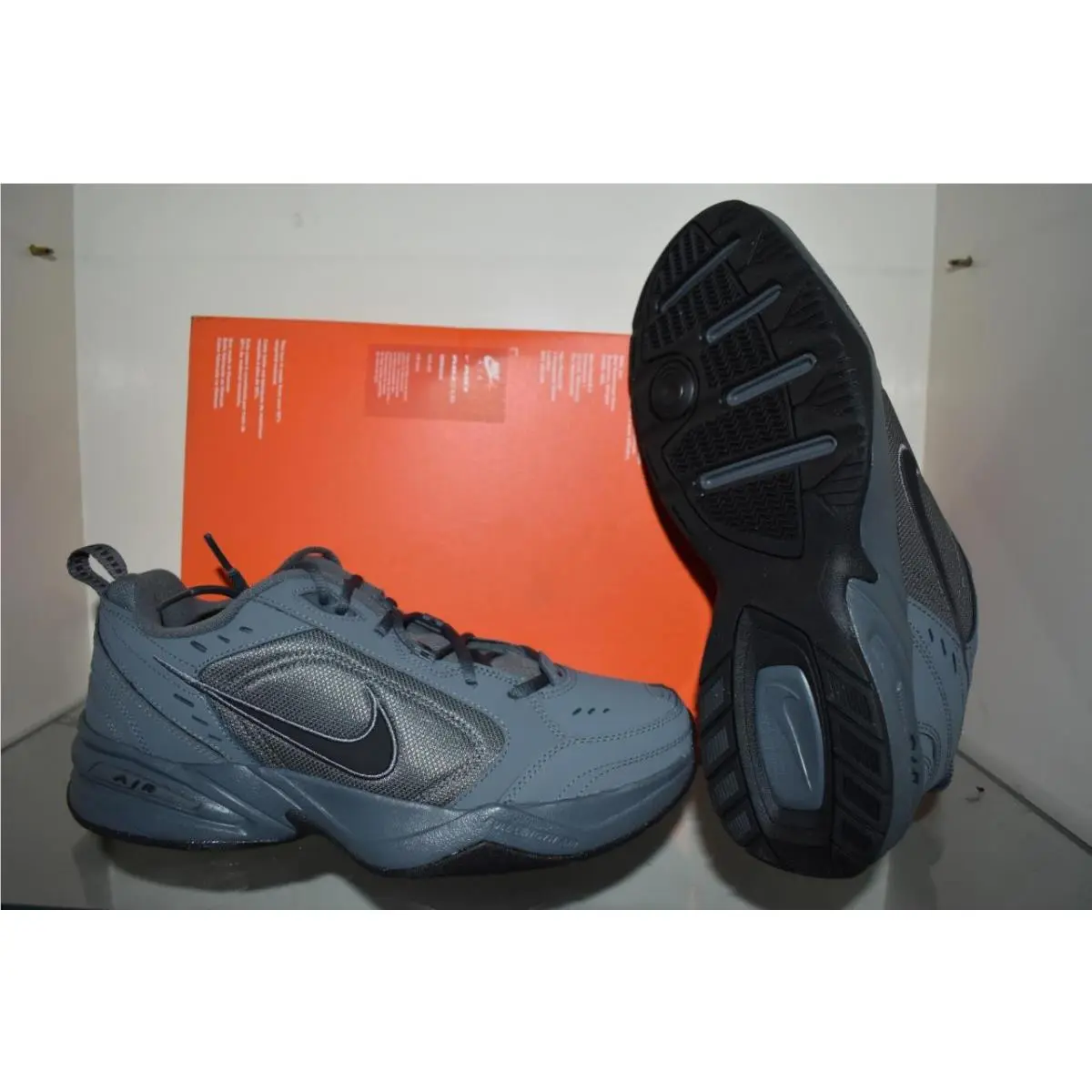 Nike Air Monarch IV Men`s Cross Training Shoes 415445 020 Dark Grey/black