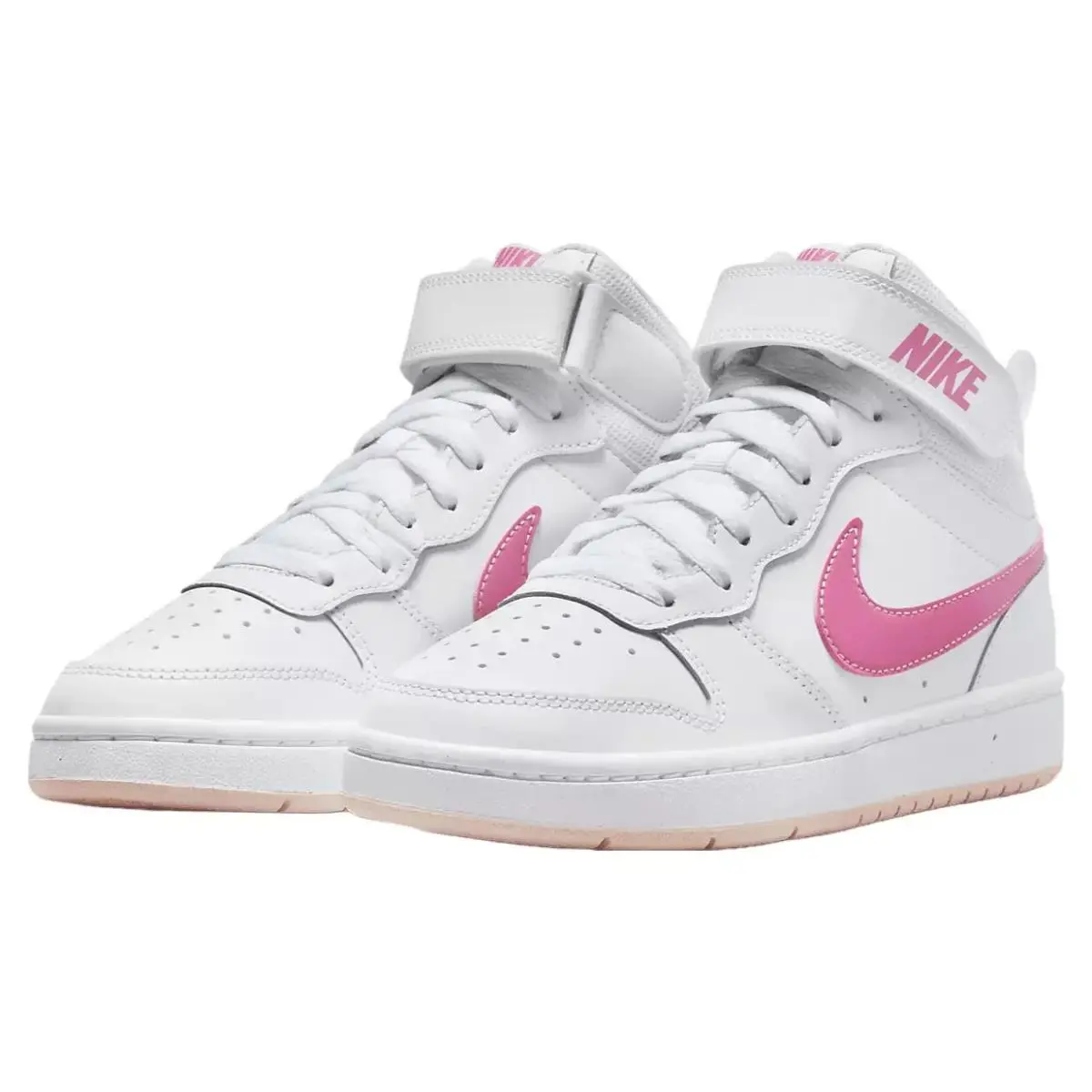 Nike Court Borough Mid 2 CD7782-116 Sneakers Kids 6.5 White Leather Shoes TF4361 - White