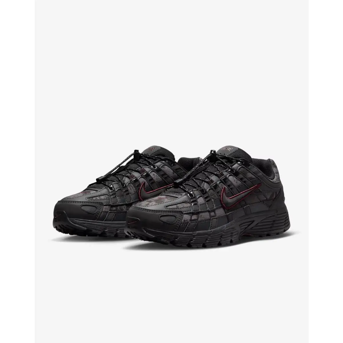 Nike P-6000 HQ4054-001 Sneakers Women`s Black Burgundy Crush Lifestyle Shoes