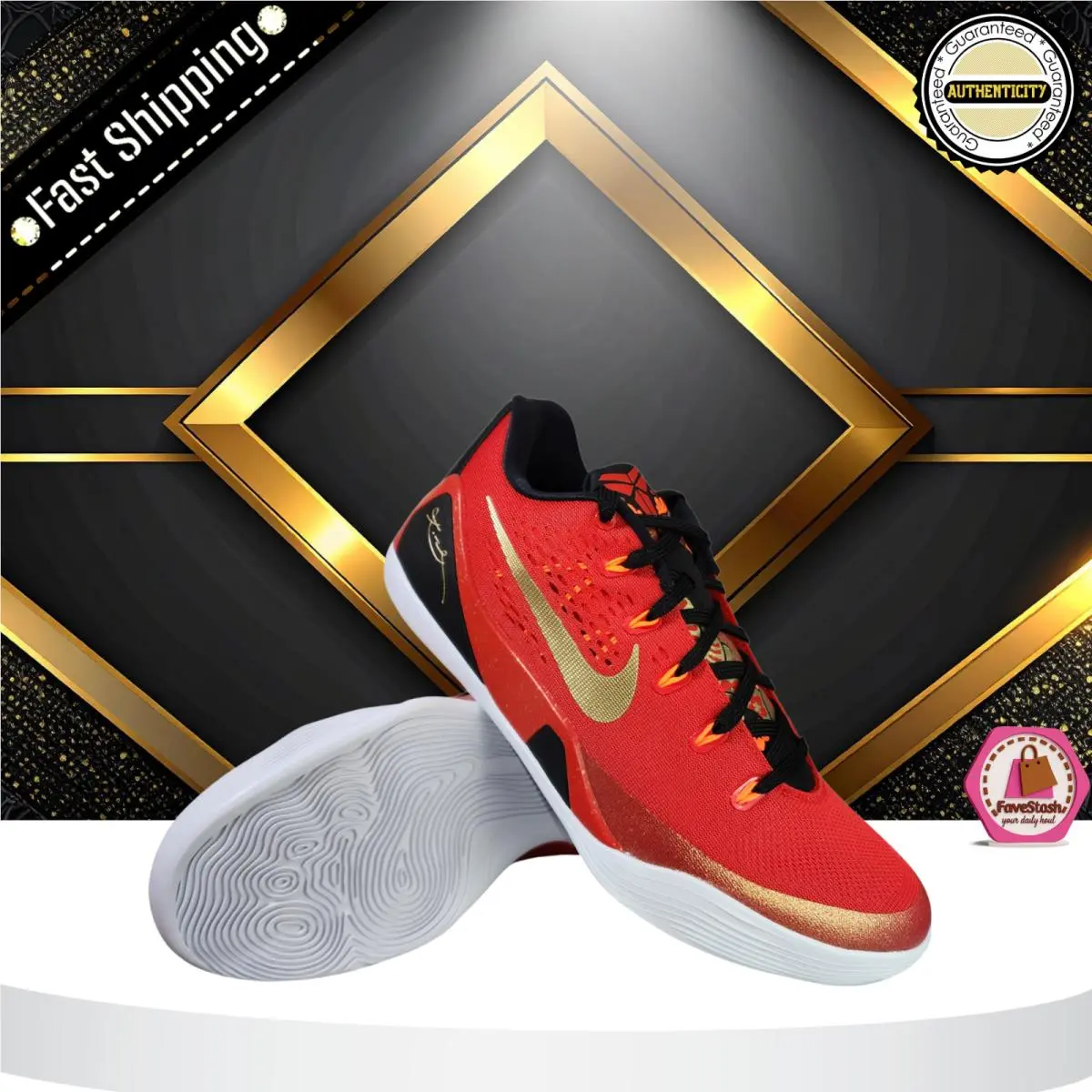 Nike shoes Kobe - Red, Manufacturer: Black/University Gold/White 17
