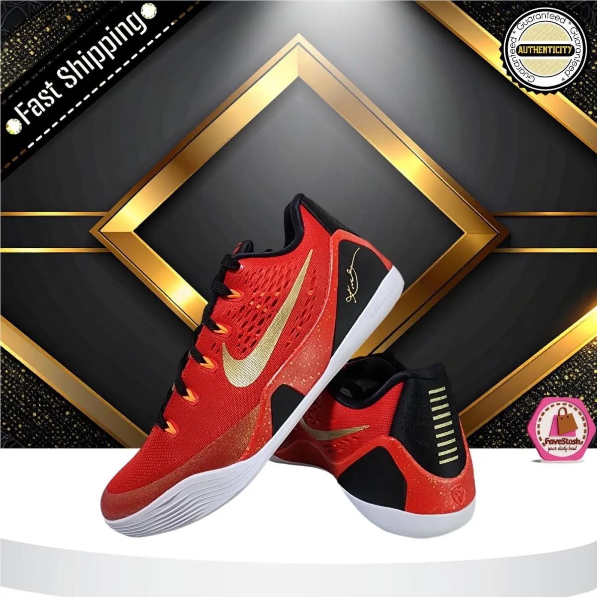 Nike shoes Kobe - Red, Manufacturer: Black/University Gold/White 18