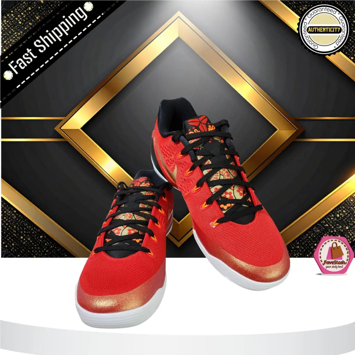 Nike shoes Kobe - Red, Manufacturer: Black/University Gold/White 19