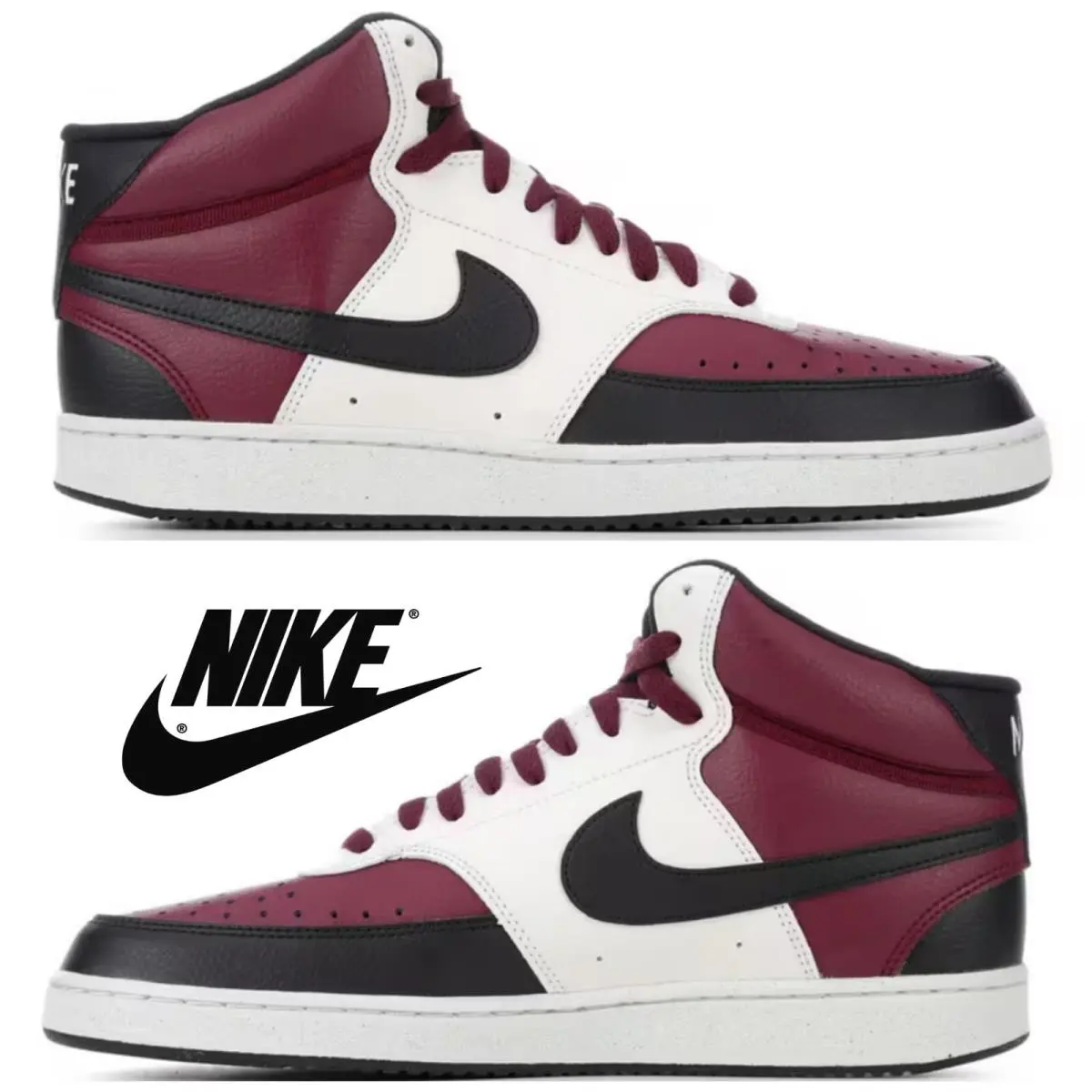 Nike shoes - Nike Court Vision Mid - Court Vision Mid - Red, Manufacturer: beet/blk/silver 15