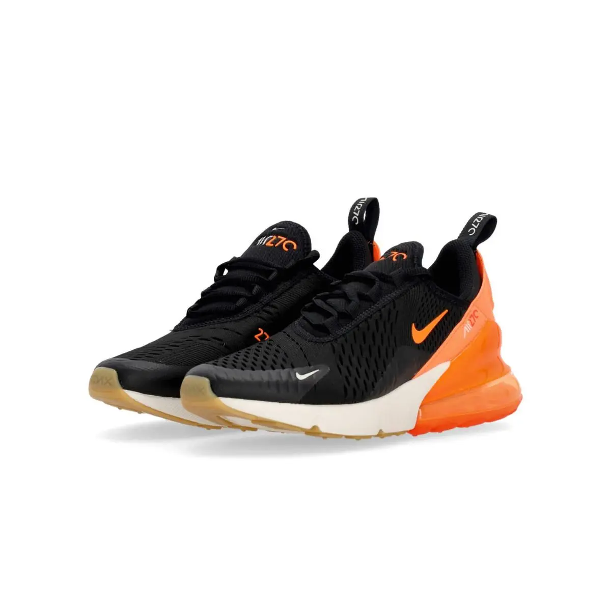 Nike Air Max 270 943345-037 Sneakers Kids US 5.5 Black Orange Lifestyle Shoes