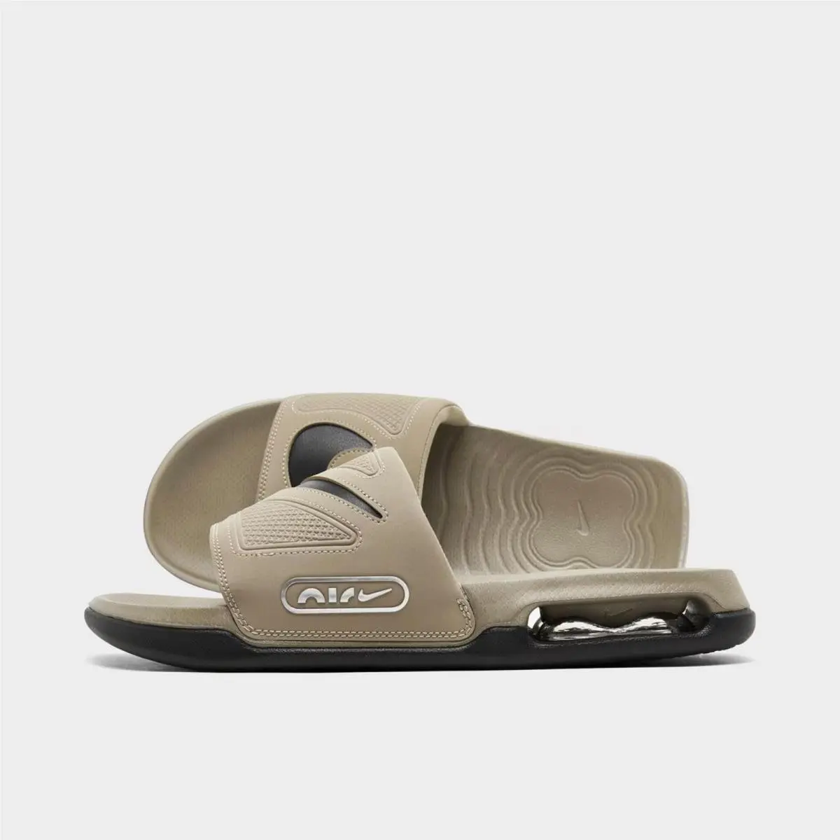Men`s Nike Air Max Cirro Slide Sandals Khaki/black/metallic Silver DC1460 201