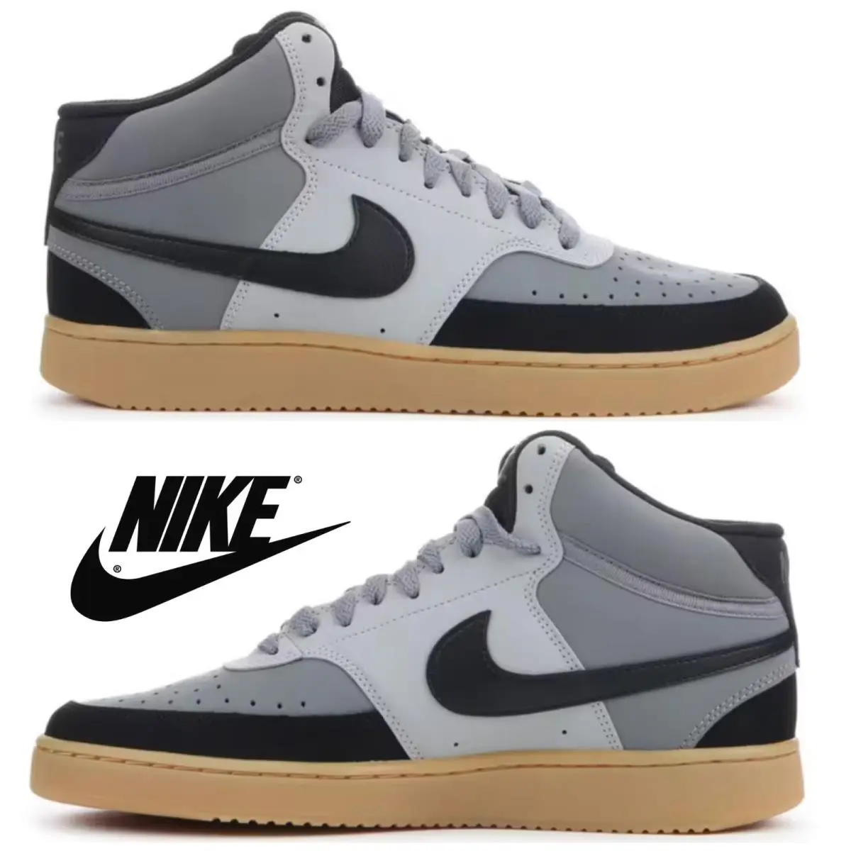 Nike shoes - Nike Court Vision Mid - Court Vision Mid - Gray, Manufacturer: retro grey/gum 7