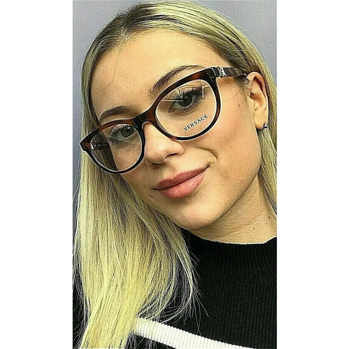 Versace Mod. 47321951 Tortoise 53mm Cat Eye Women`s Eyeglasses Frame Italy