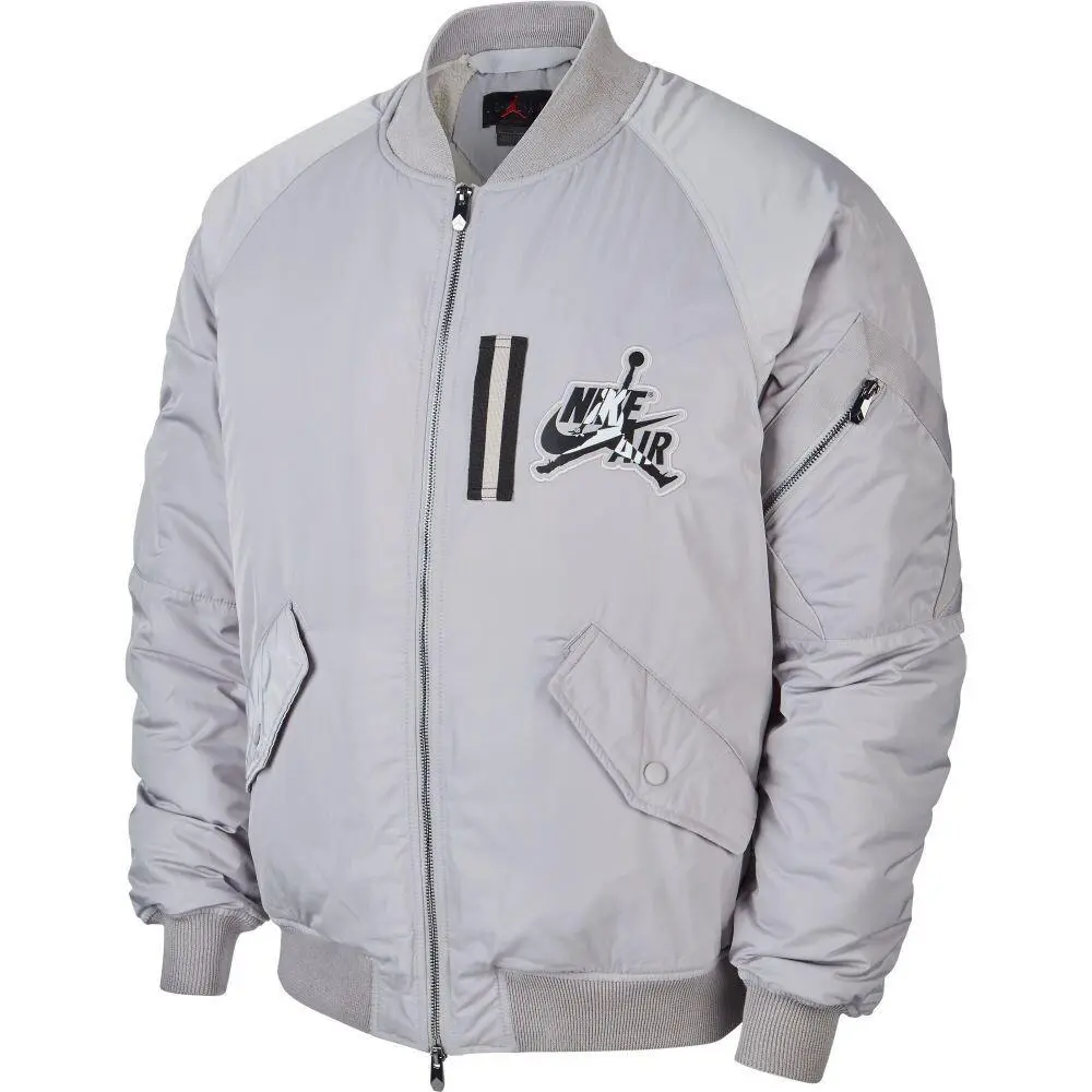 Nike Air Jordan Ma-1 Wings Men`s Bomber Jacket Grey AV2598-059