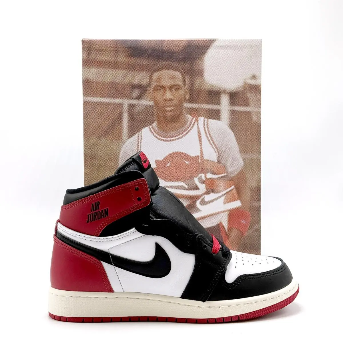 Big Kids` Air Jordan 1 High OG `black Toe` Black / Red FD1437 106
