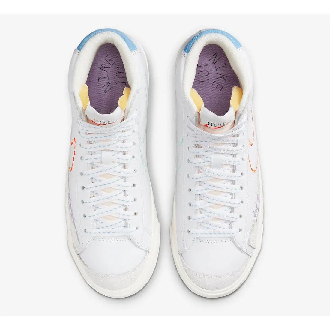 Nike shoes - White, Safety Orange, Lilac 12