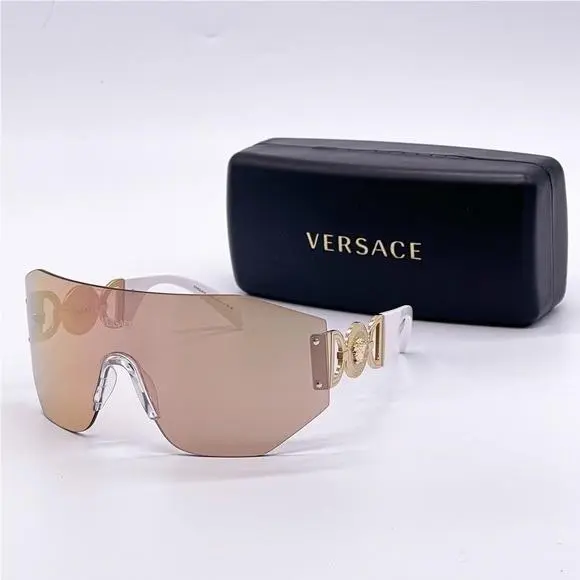 VE2258 1002/7J Unisex  Shield Sunglasses Mod 2258 10027J Eyewear by Versace