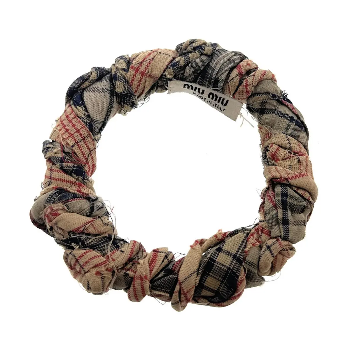 Miu Miu Plaid Woven Bracelet