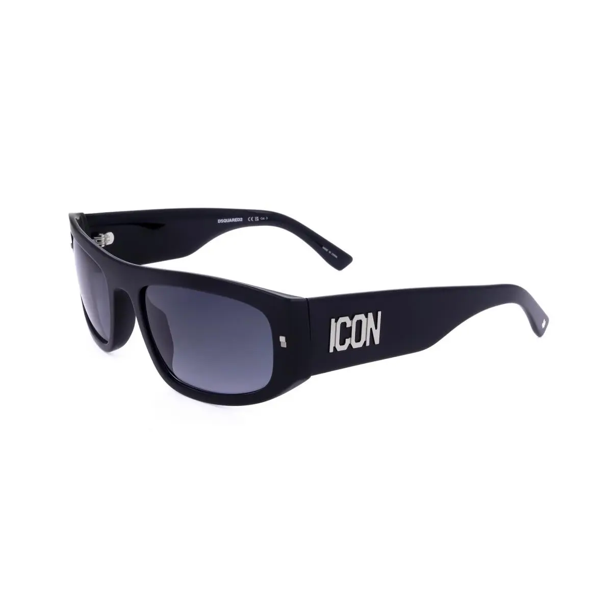 Dsquared2 Men`s 57 mm Black Sunglasses ICON0016-S-807-57 - Frame: Black, Lens: Grey, Other Frame: Black
