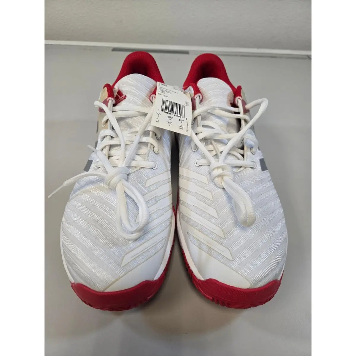 Adidas Barricade Court 3 Mens Tennis Shoes White Red CM7814 Size 11