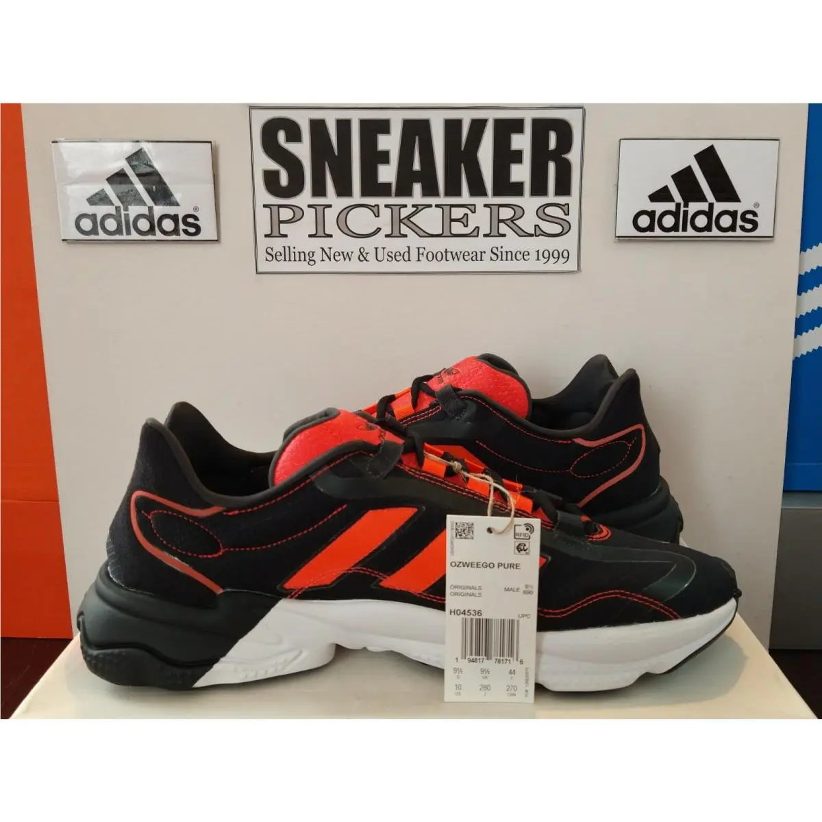 Adidas shoes - Adidas Ozweego Pure - Ozweego Pure - H04536 - Core Black / Cloud White - Solar Red, Manufacturer: Core Black / Cloud White - Solar Red (UPC: 194817781716) 7