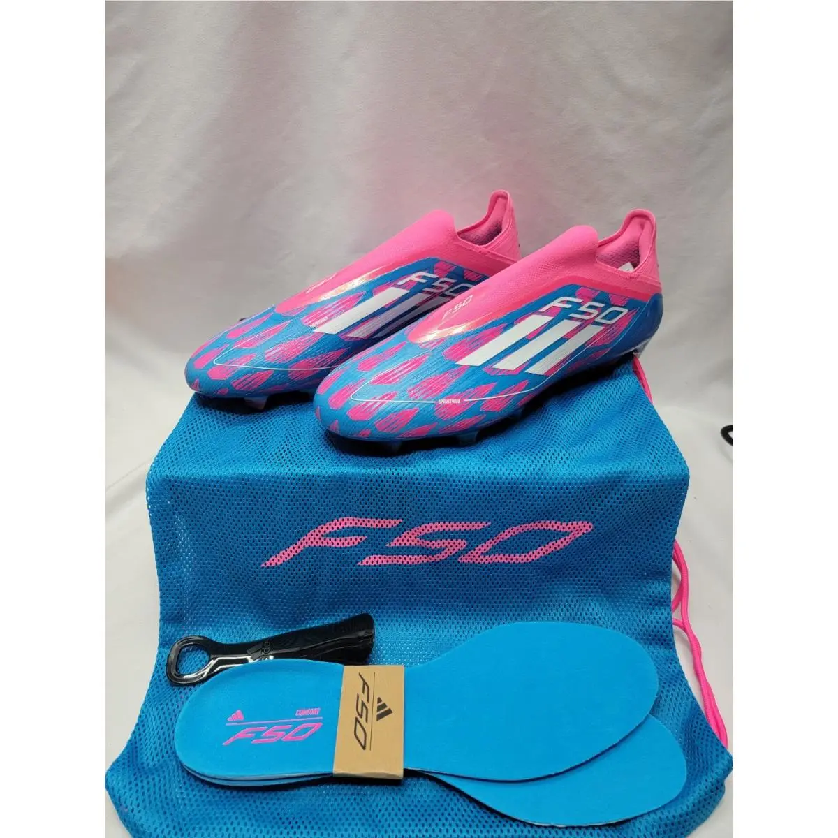 Adidas shoes - Adidas F50 Elite - Elite - IE8603 - Solar Blue / Future White / Pink (UPC: 197608479786) 0